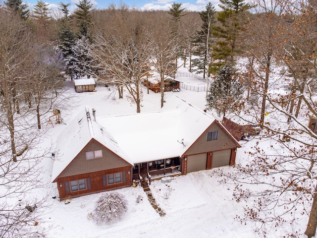 view of snowy aerial view