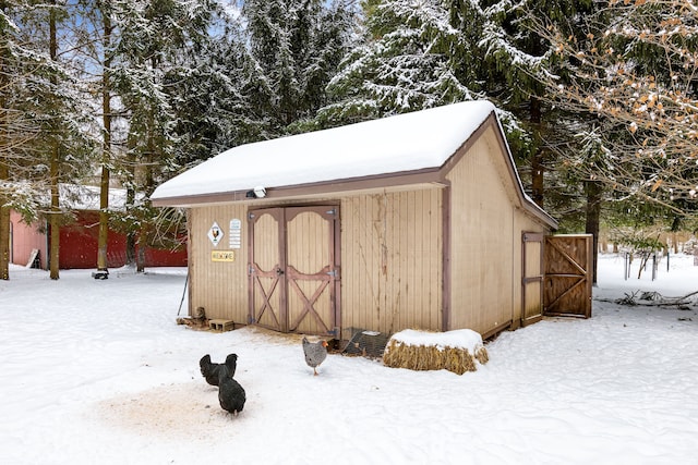 view of snow covered structure