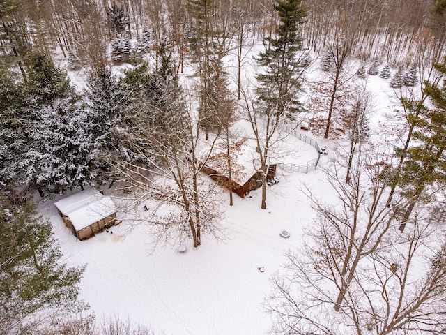 view of snowy aerial view