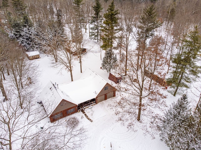 view of snowy aerial view