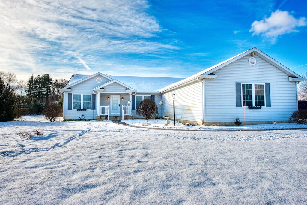 view of single story home