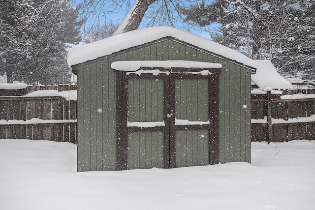 view of snow covered structure