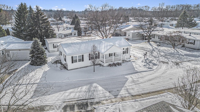 view of snowy aerial view