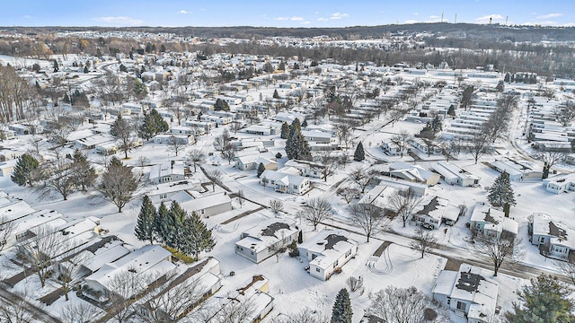 view of snowy aerial view