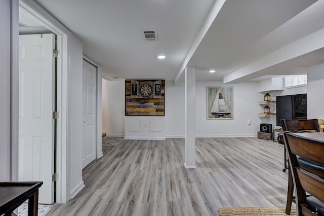 interior space featuring light hardwood / wood-style floors