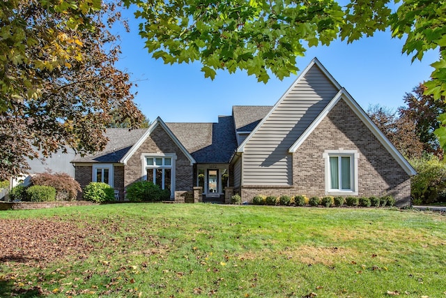 view of front of home featuring a front yard