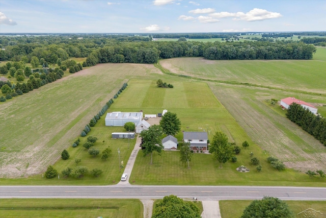 drone / aerial view with a rural view