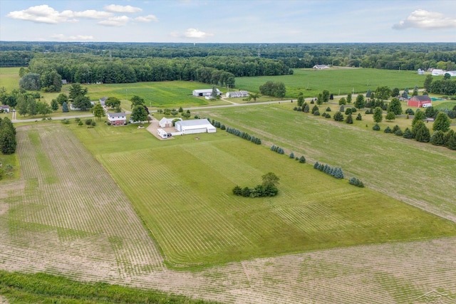 aerial view with a rural view