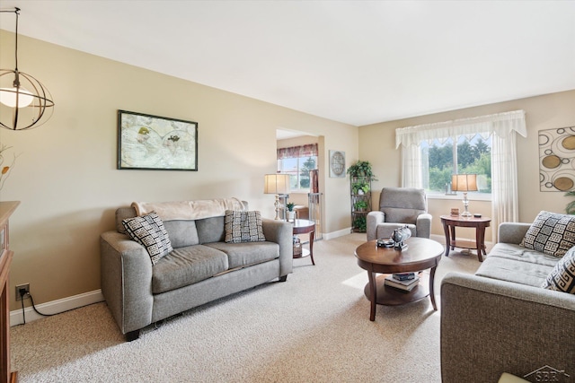 view of carpeted living room