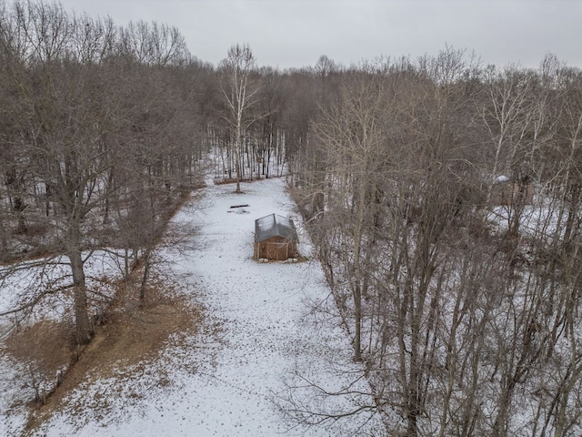 view of snowy aerial view