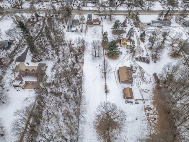 view of snowy aerial view