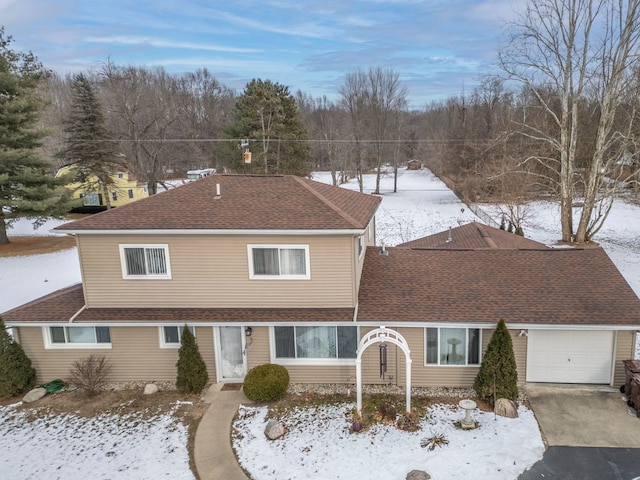 view of front of house with a garage