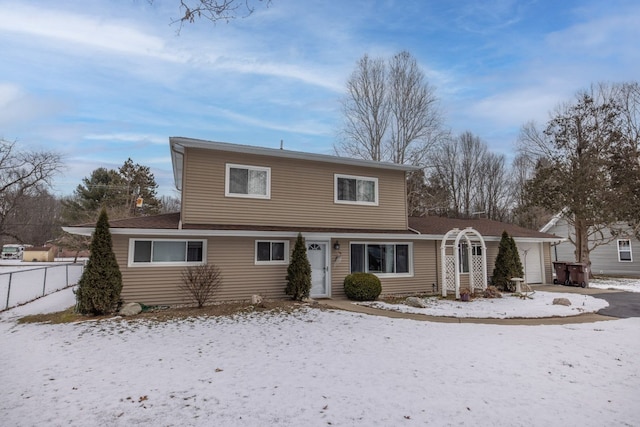 view of front property with a garage