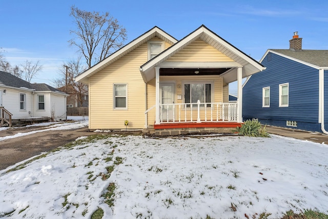 bungalow-style home with covered porch