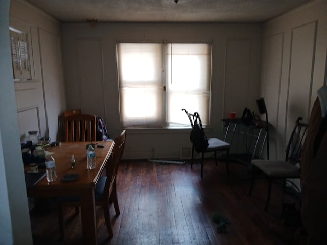 interior space with dark wood-type flooring