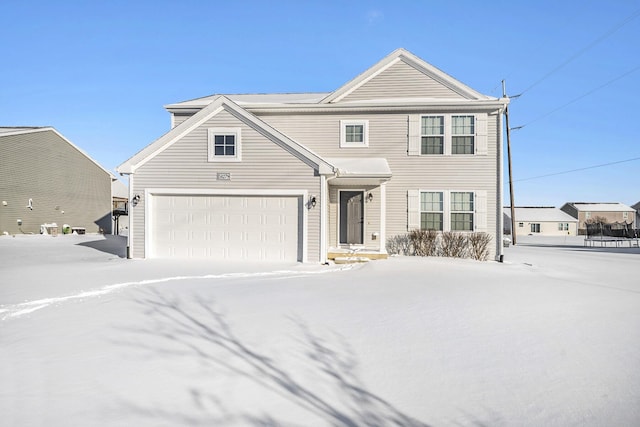 view of front of house with a garage