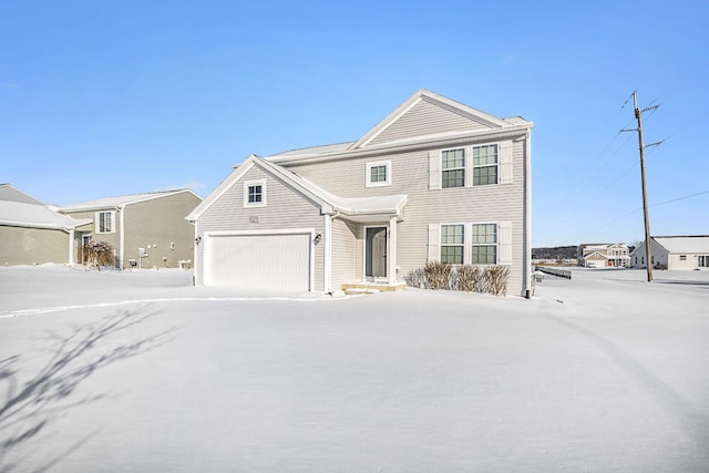 view of property with a garage