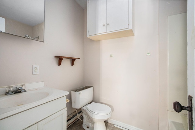 bathroom with toilet and vanity