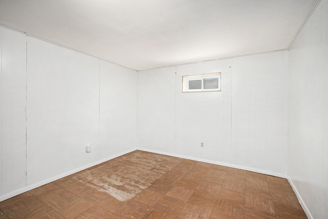 empty room with parquet floors