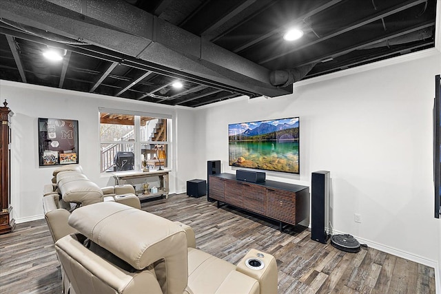 living room featuring wood-type flooring