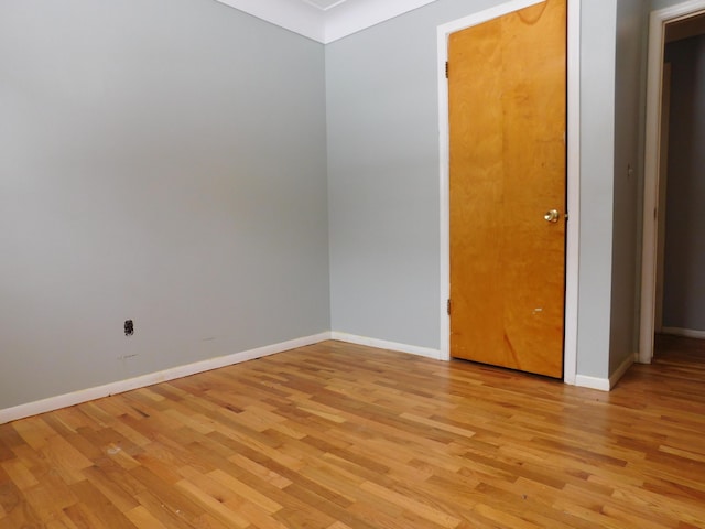 spare room featuring light wood-type flooring