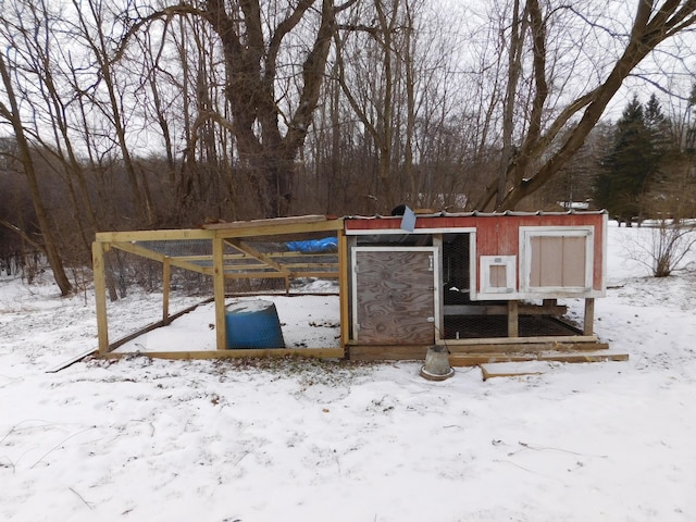 view of snow covered structure