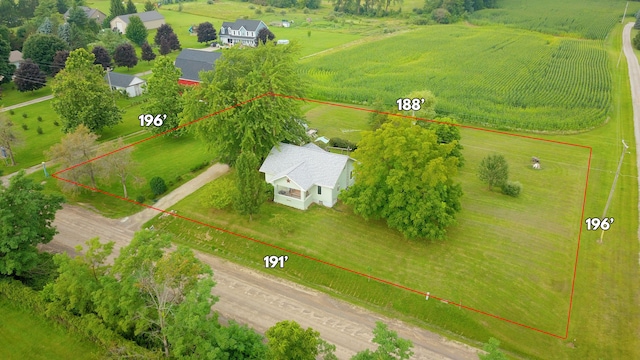 drone / aerial view with a rural view