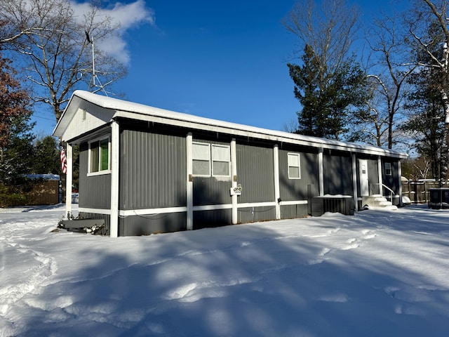 view of snowy exterior