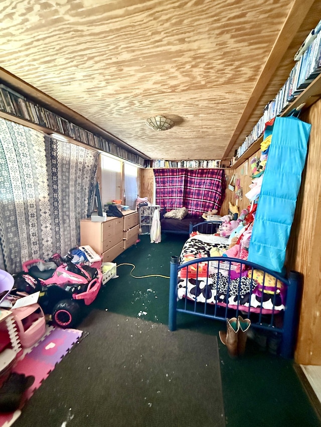 unfurnished bedroom with wooden ceiling