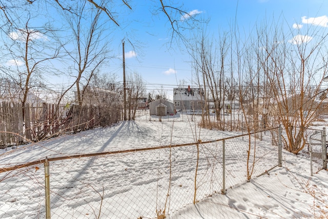 view of snowy yard