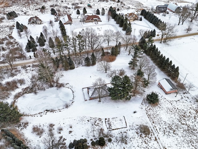 view of snowy aerial view