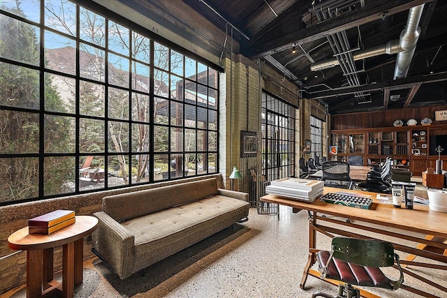 interior space featuring high vaulted ceiling