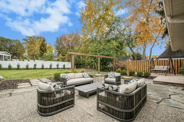 view of patio featuring outdoor lounge area