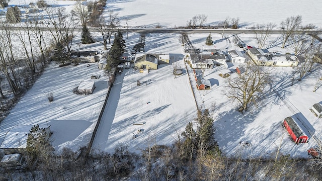 view of snowy aerial view