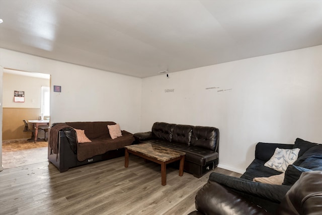 living room featuring hardwood / wood-style flooring