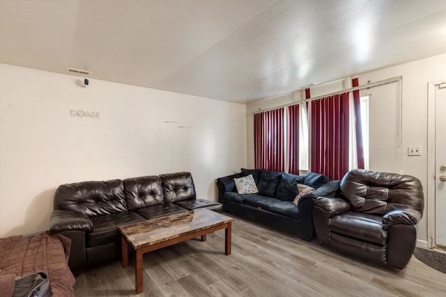 living room featuring hardwood / wood-style floors