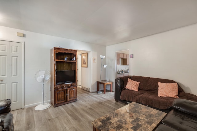 living room featuring light hardwood / wood-style floors