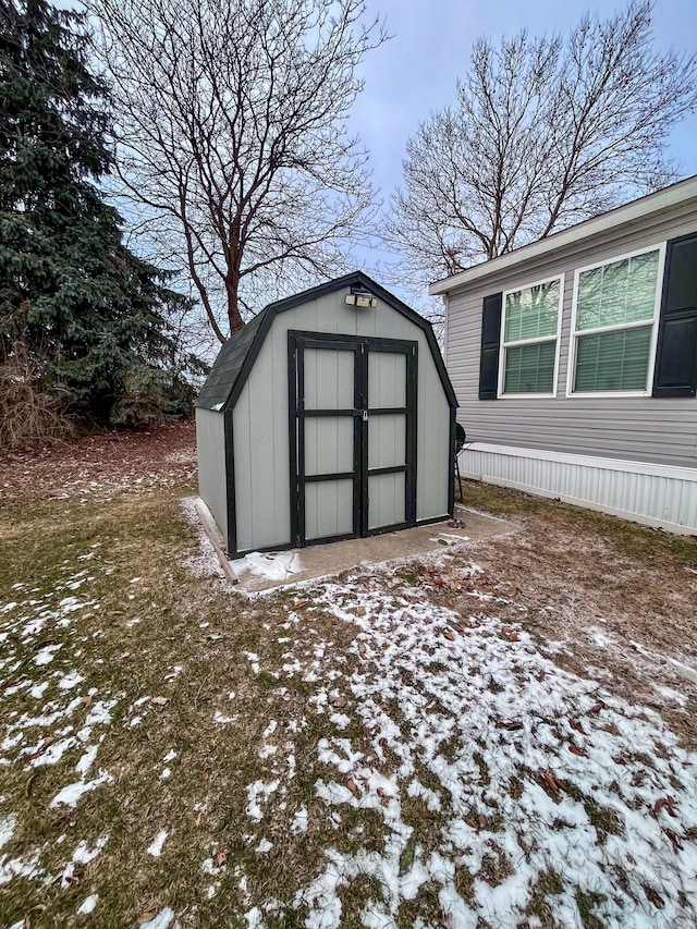 view of snow covered structure