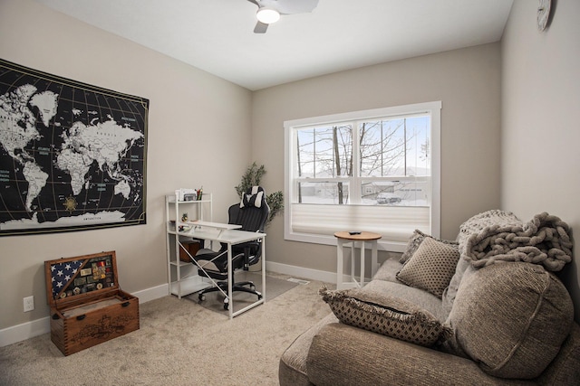 view of carpeted office