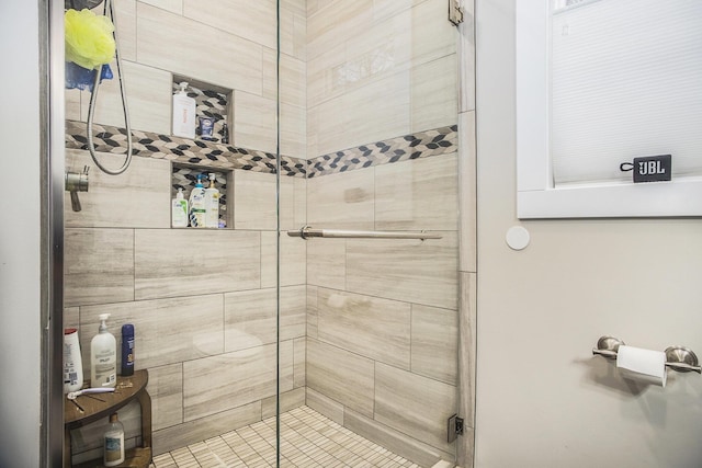 bathroom featuring walk in shower