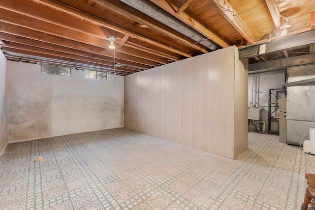 basement featuring sink