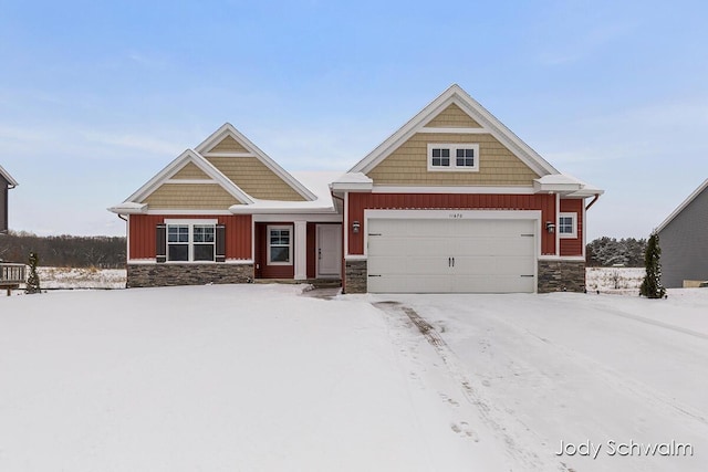 craftsman-style house with a garage