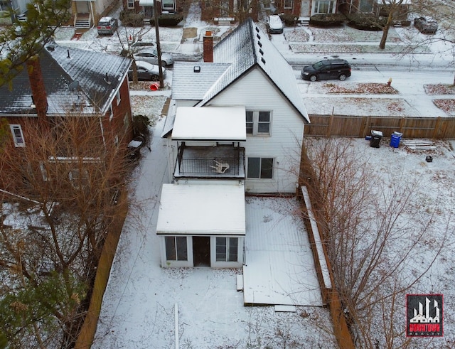 view of snowy aerial view