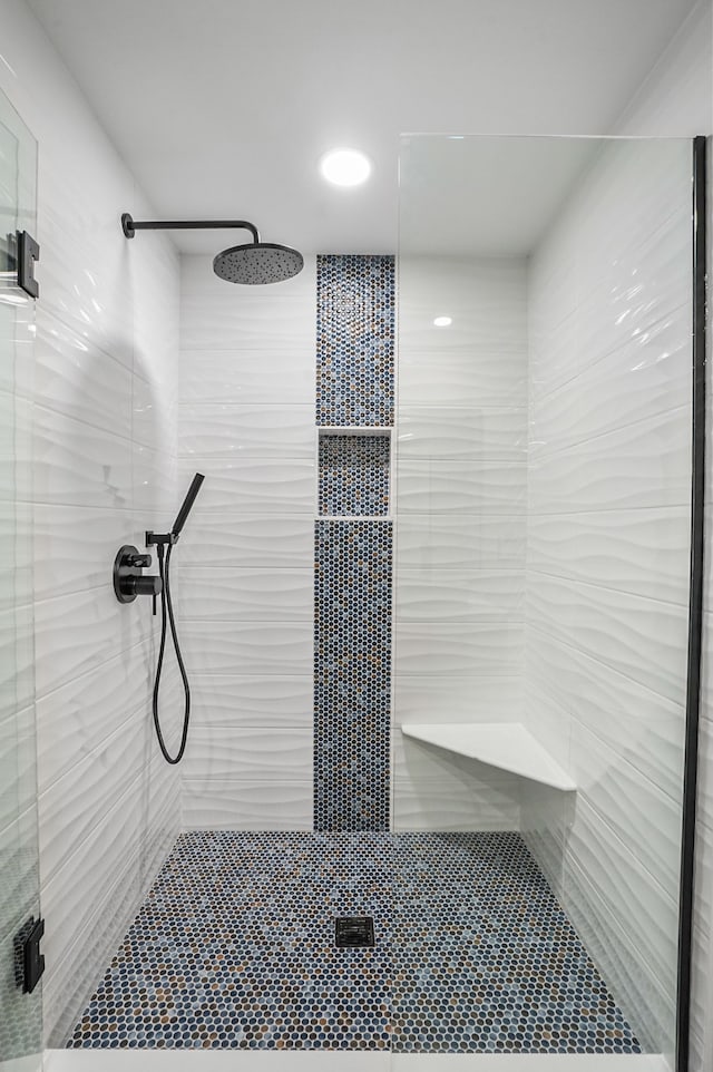 bathroom with walk in shower