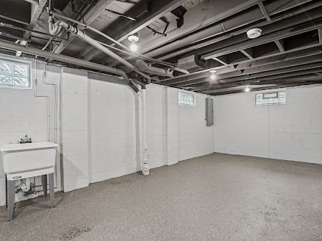 basement with electric panel