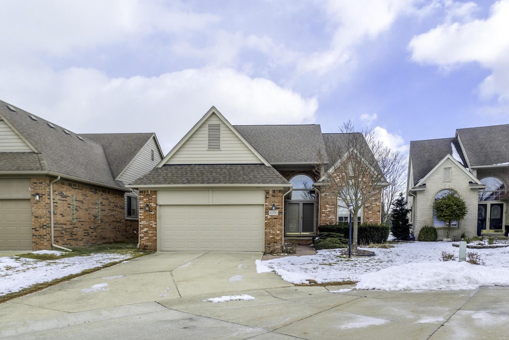 view of front of house with a garage