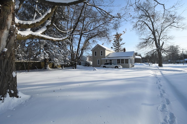 view of snowy yard