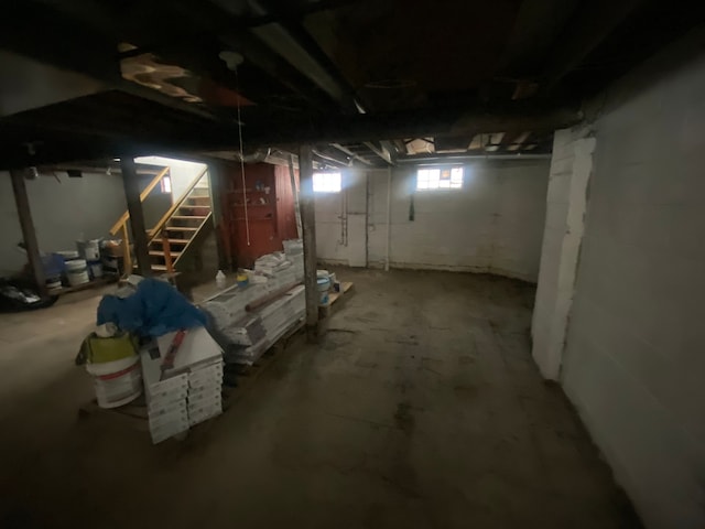 view of basement