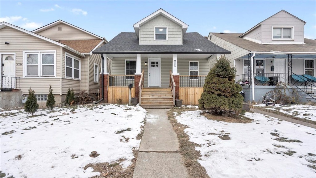 bungalow-style house featuring a porch