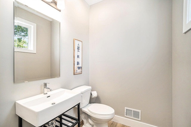 108 Elkenburg St Unit 18, South Haven, MI 49090 - bathroom featuring sink, wood-type flooring, and toilet